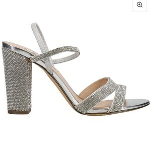Nina - Sarah Rhinestone Strappy Block Heel Sandals